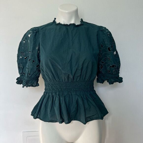 Universal Thread Puff Sleeve Peplum Top - Picture 1 of 7